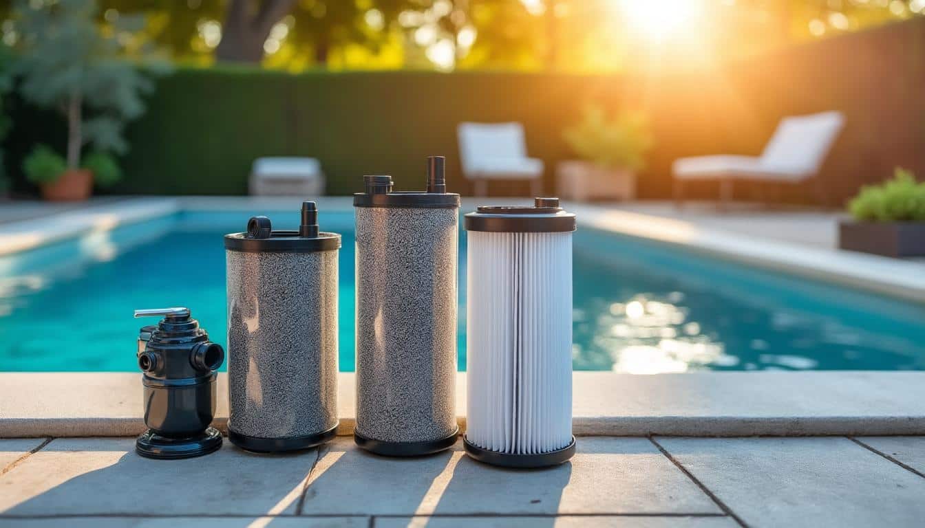 Illustration: Les différents types de filtres adaptés aux pompes de piscine