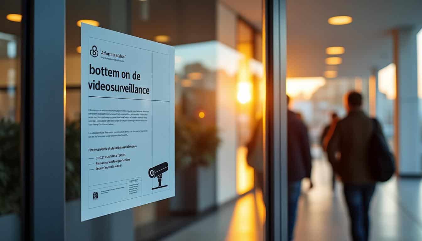 Illustration: Mentions à inclure et personnalisation d’un modèle d’affiche de vidéosurveillance PDF gratuit