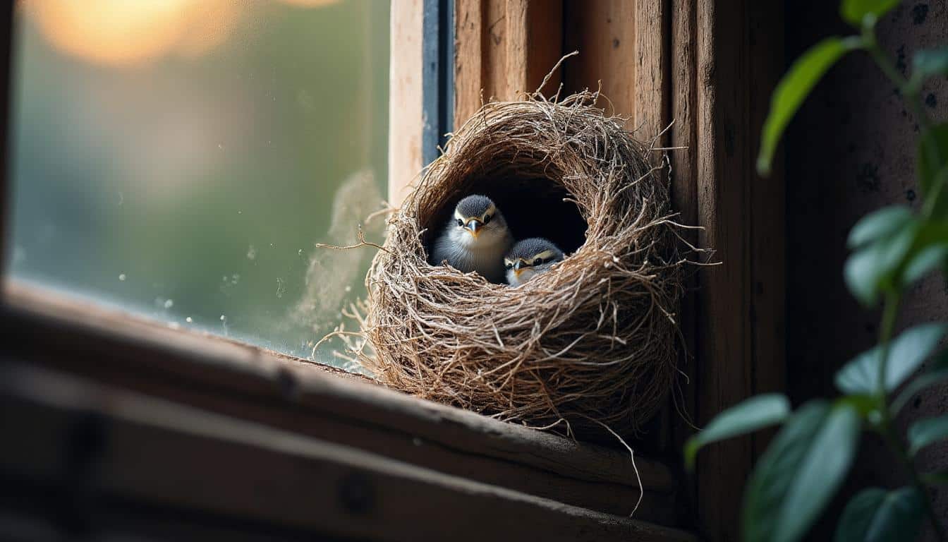 Illustration: Identifier un nid de guêpe maçonne à la fenêtre