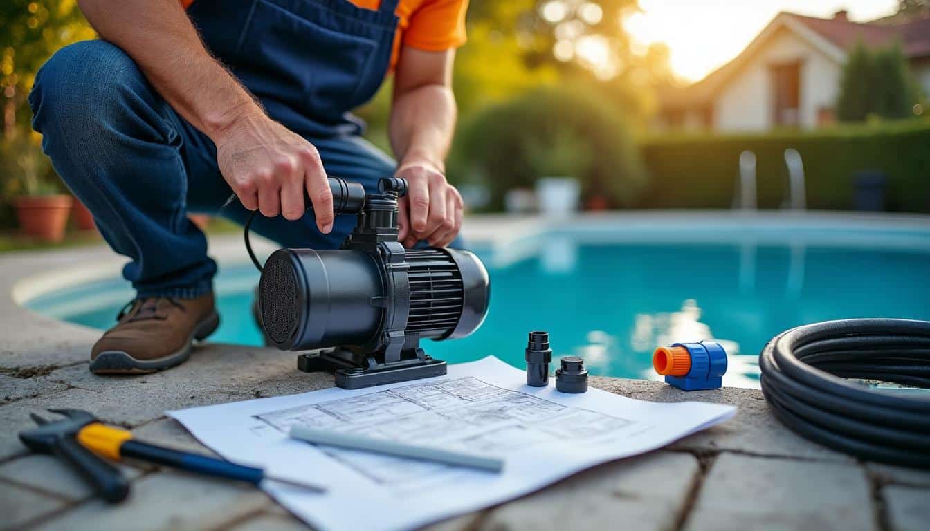 Illustration: Préparer l’installation et le branchement de la pompe de piscine