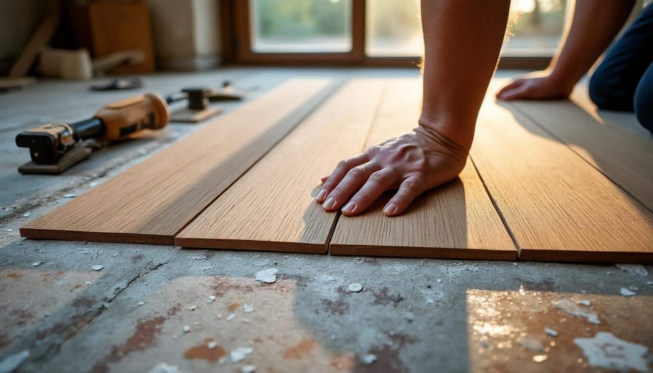 Illustration: Peut-on réaliser la pose de parquet sur du carrelage ? (Faisabilité, avantages et limites)