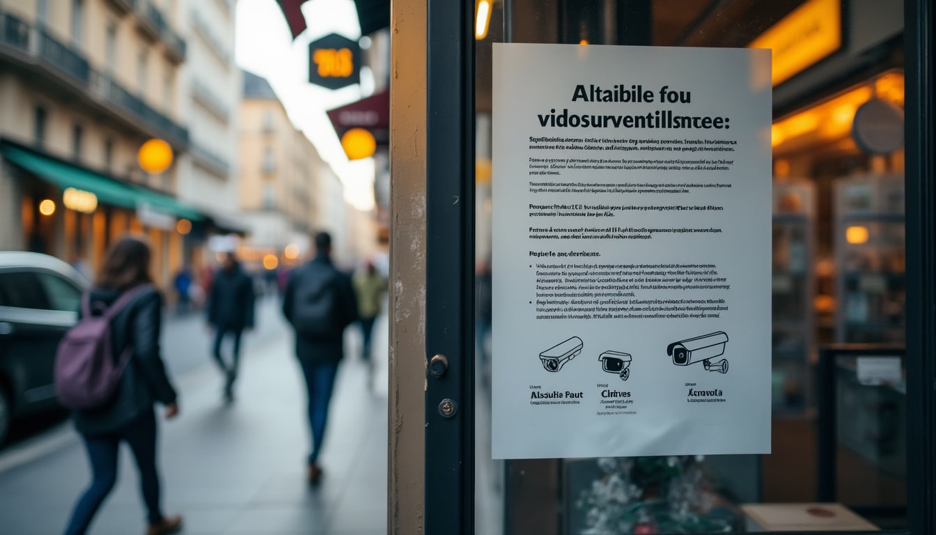 Illustration: Définition, utilité et exigences légales d’une affiche de vidéosurveillance à imprimer gratuit