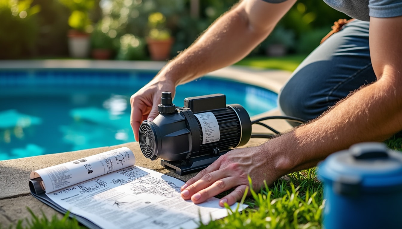 Illustration: Guide pas à pas pour l’installation et le branchement de la pompe sur une piscine hors sol