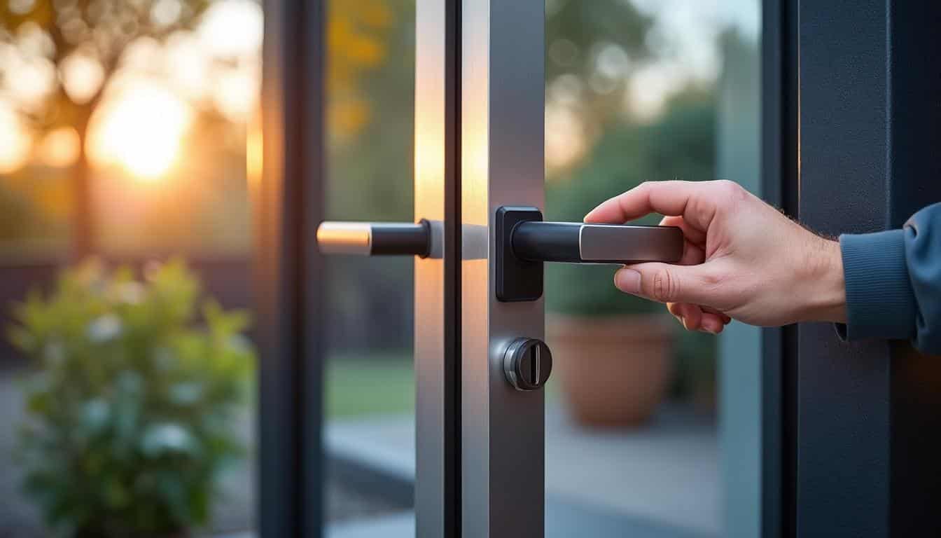 Illustration: Pourquoi choisir une serrure connectée pour l’installation sur une porte en aluminium ?