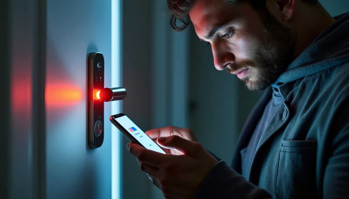 Illustration: Identifier les signes et conséquences d’une pile faible ou d’un signal faible sur une serrure connectée