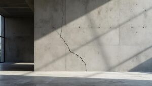 Comment réagir à une fissure visible sur une poutre en béton ?