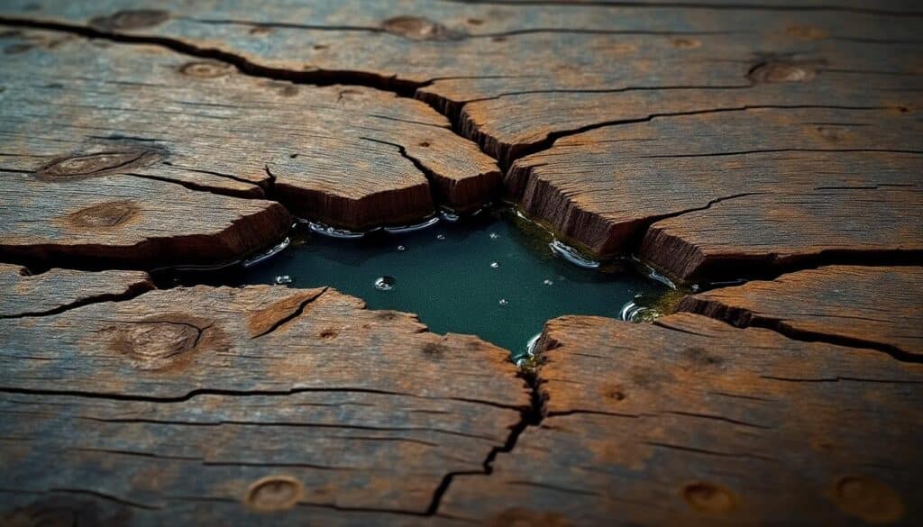 Les impacts de l’humidité persistante sur une fissure de poutre