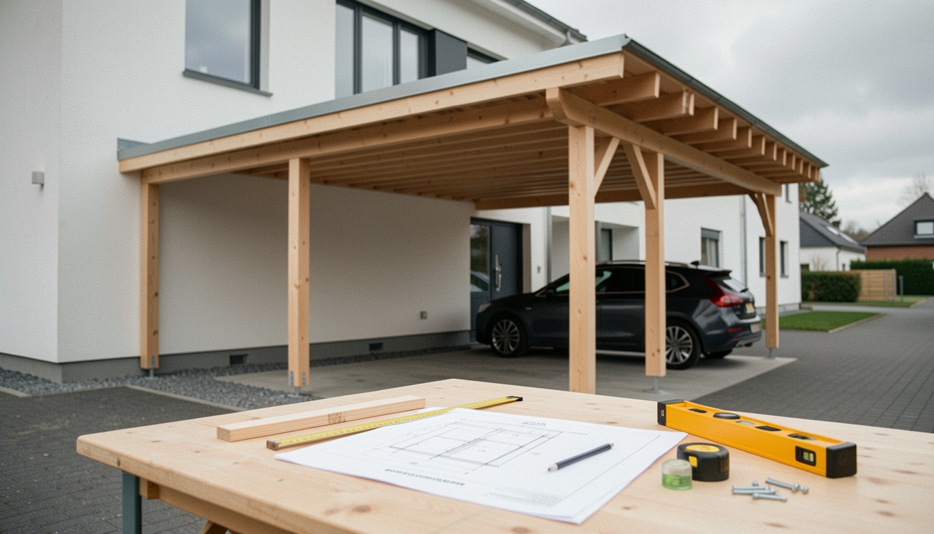 Plan de carport adossé en PDF pour bien construire